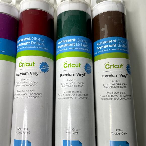 Lot of 6 — Cricut PERMANENT GLOSSY Premium Vinyl Sheets Rolls — Mixed Colors NEW - Picture 6 of 10